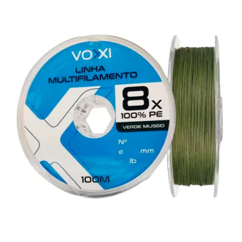 LINHA MULTIFILAMENTO X8 VOXXI 100 MTS VERDE MUSGO - Código 16676116384